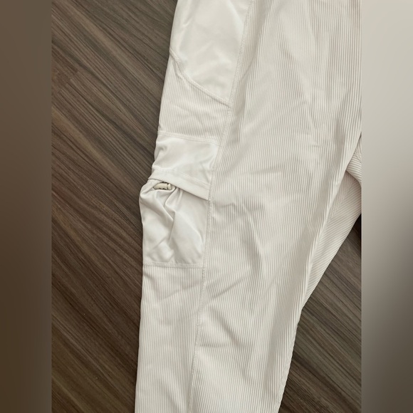 Free People Movement Take A Hike Rib Drop Crotch Pants eggshell white size M - Picture 6 of 10